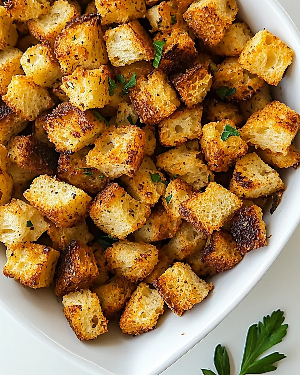 Easy Homemade Croutons with Garlic Butter shot