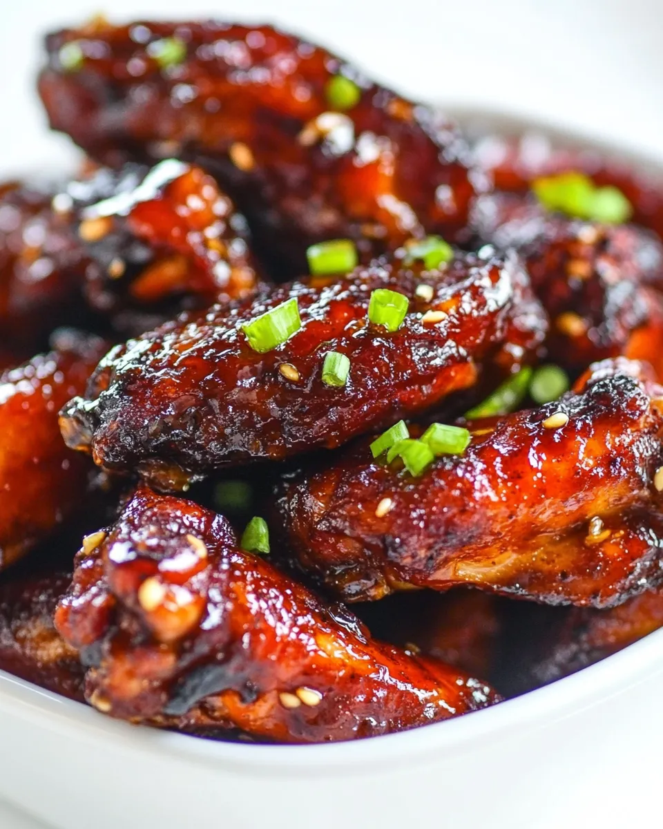Delicious Honey Garlic Chicken Wings shot
