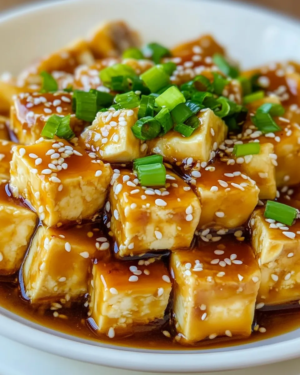 Savory Honey Sesame Tofu dish photo