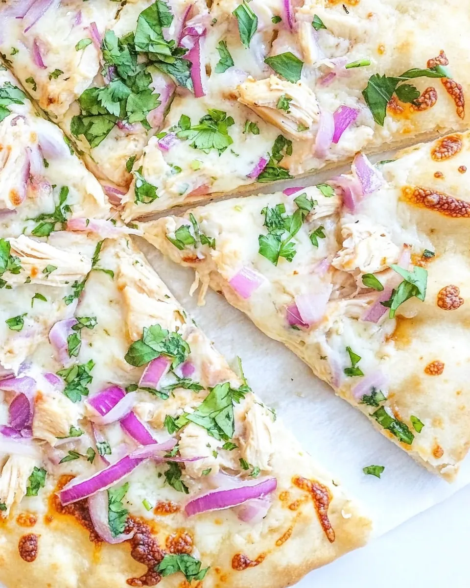 Homemade How to Make a Roasted Garlic Chicken White Sauce Pizza shot