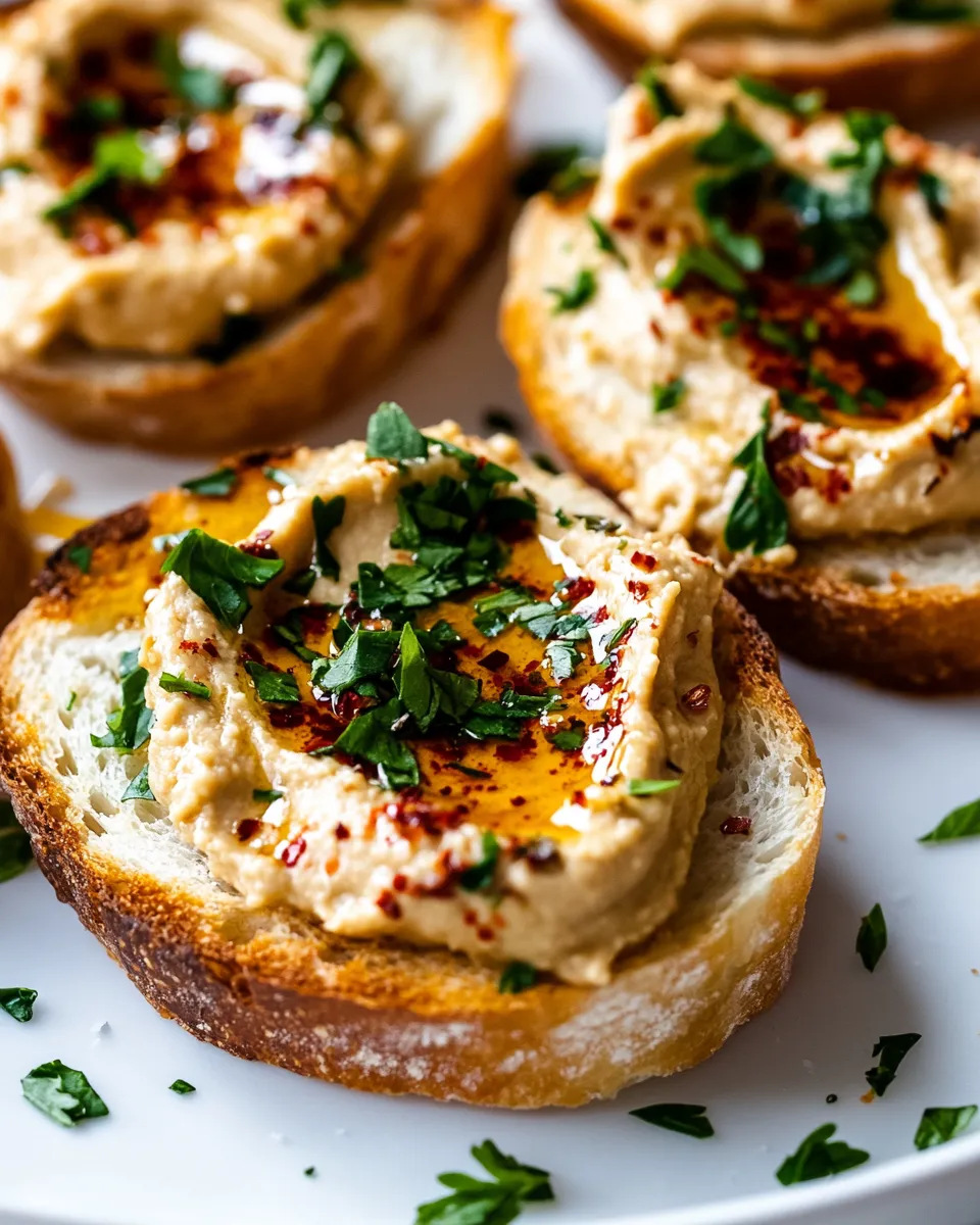 Delicious Hummus Crostini Appetizer image