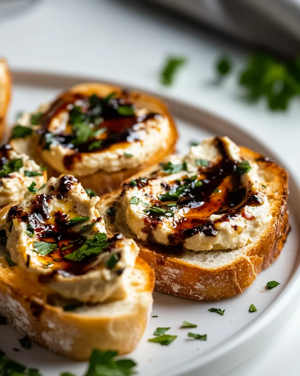 Easy Hummus Crostini Appetizer recipe photo