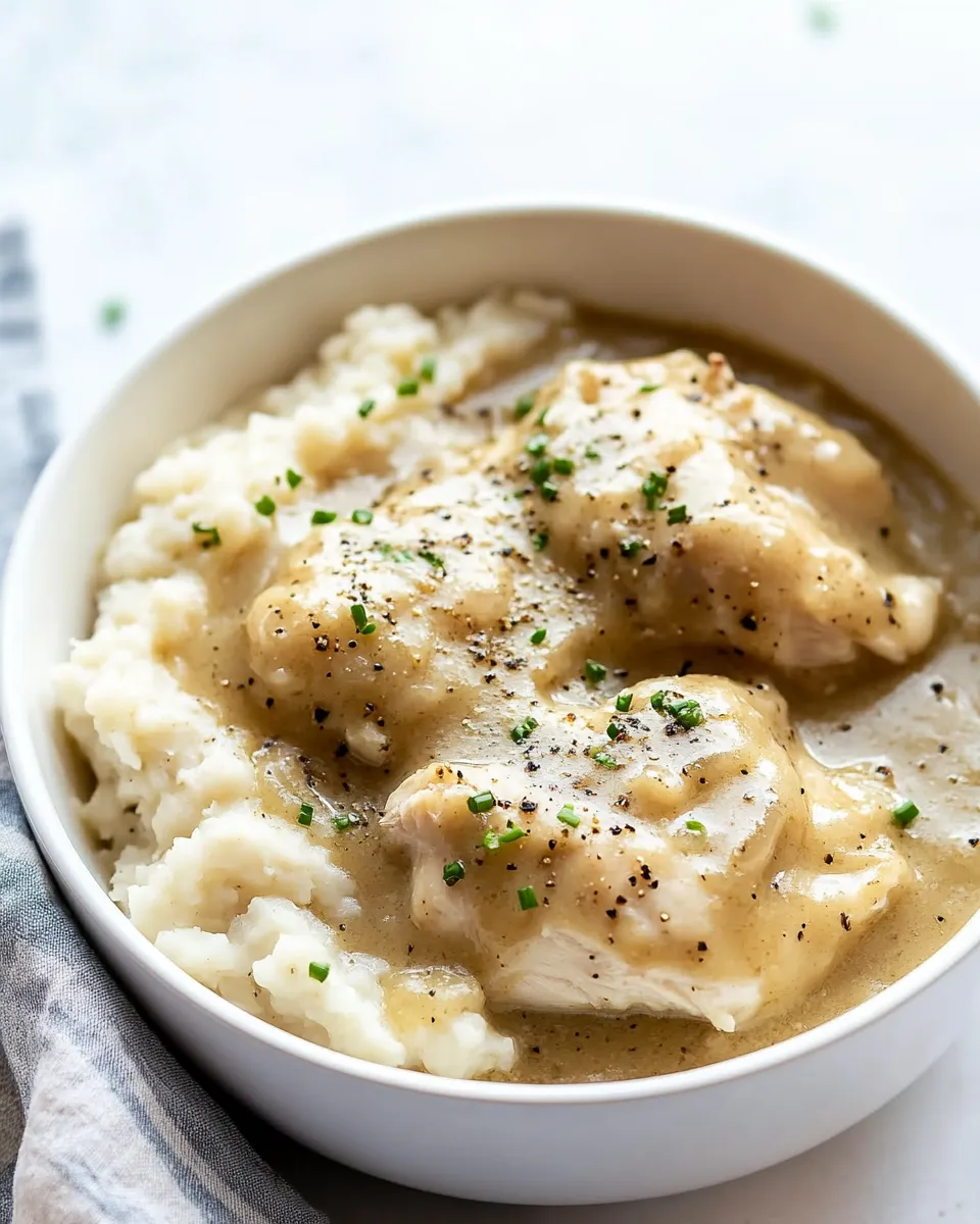 Savory Instant Pot Chicken and Gravy dish photo