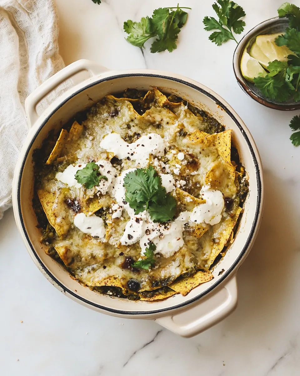 Easy Jorge's Green Chilaquiles Recipe shot