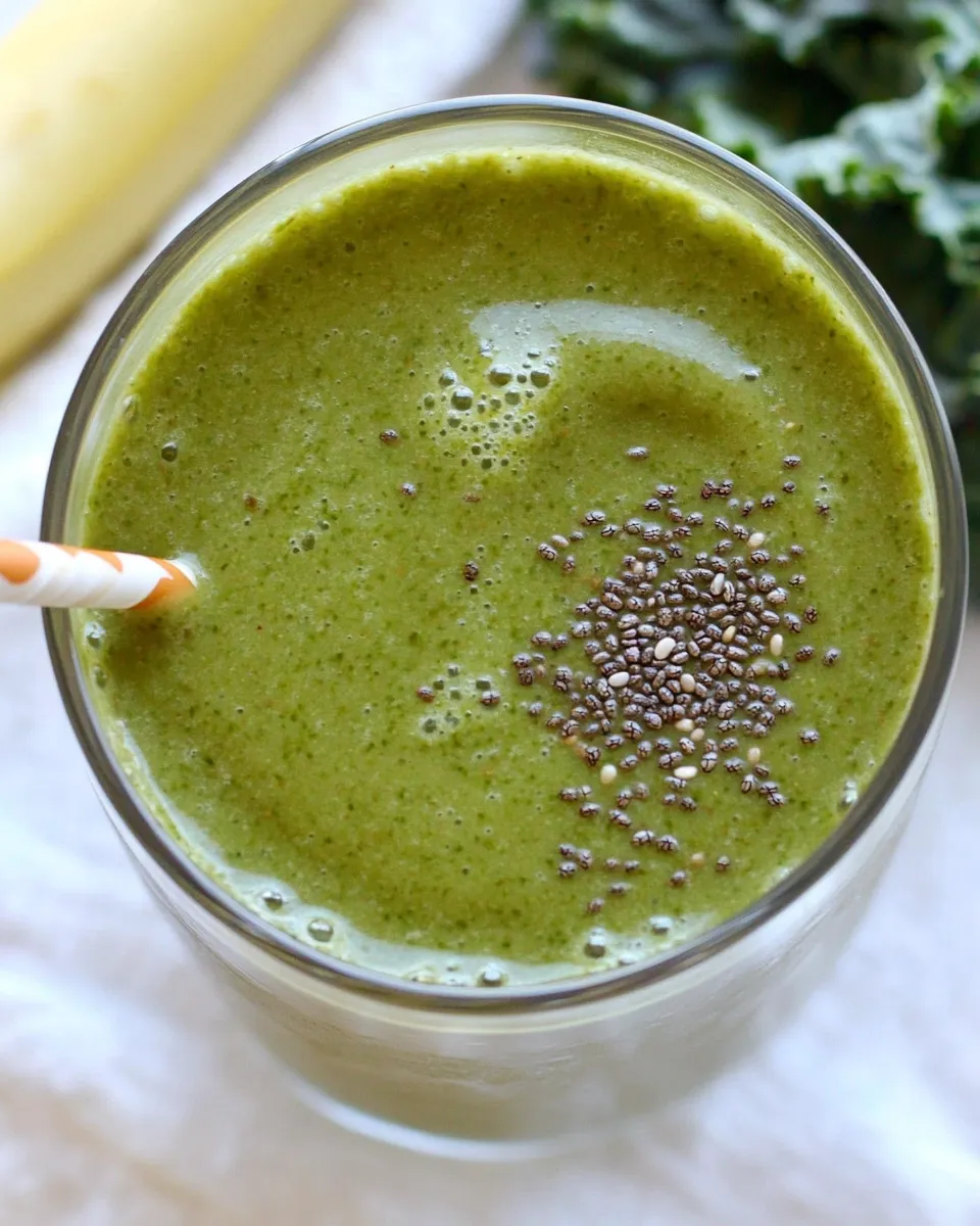 Healthy Kale, Banana, Chia, Hemp Superfood Smoothie recipe photo