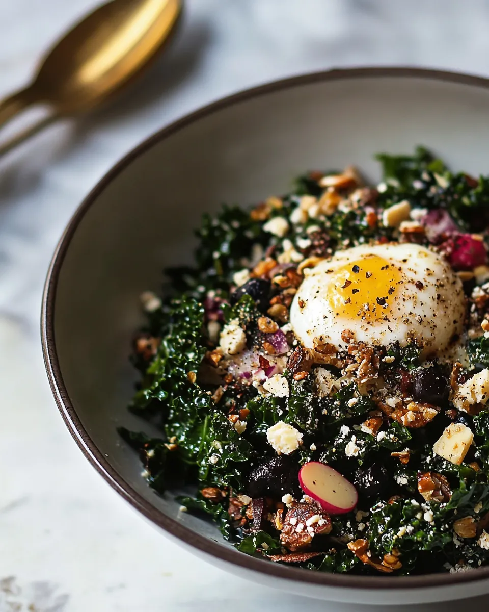 Delicious Kale Breakfast Salad shot