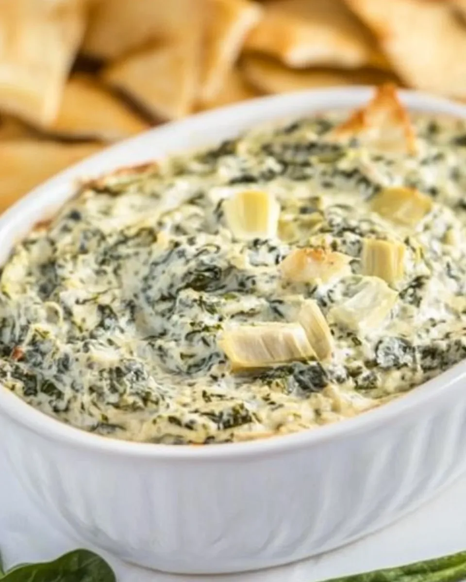 Delicious Keto Spinach Artichoke Dip shot