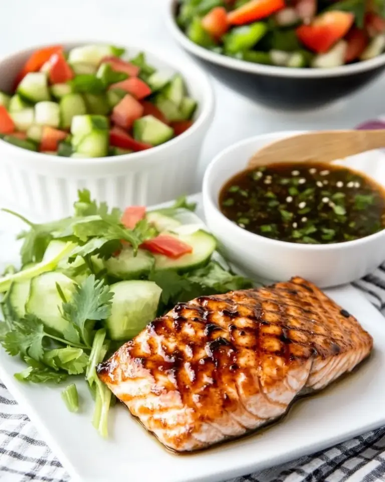 Homemade Korean Salmon with Dipping Sauce photo