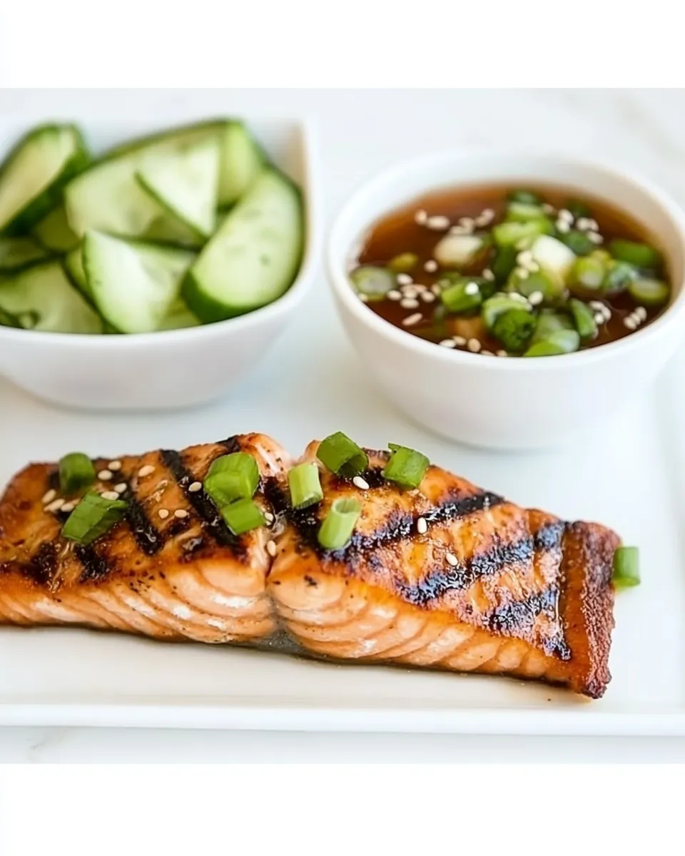 Delicious Korean Salmon with Dipping Sauce shot