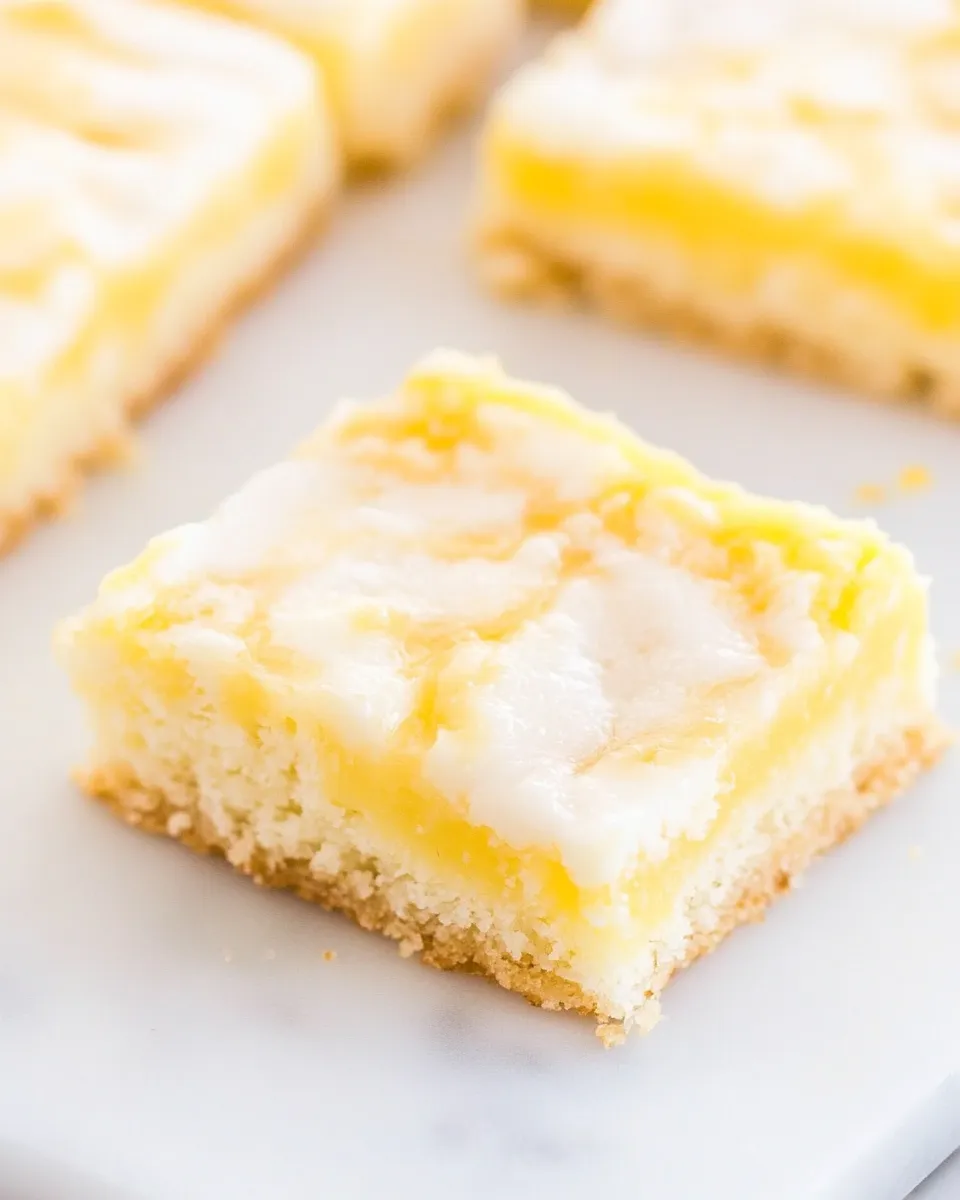Easy Lemon Coconut White Chocolate Gooey Bars recipe photo