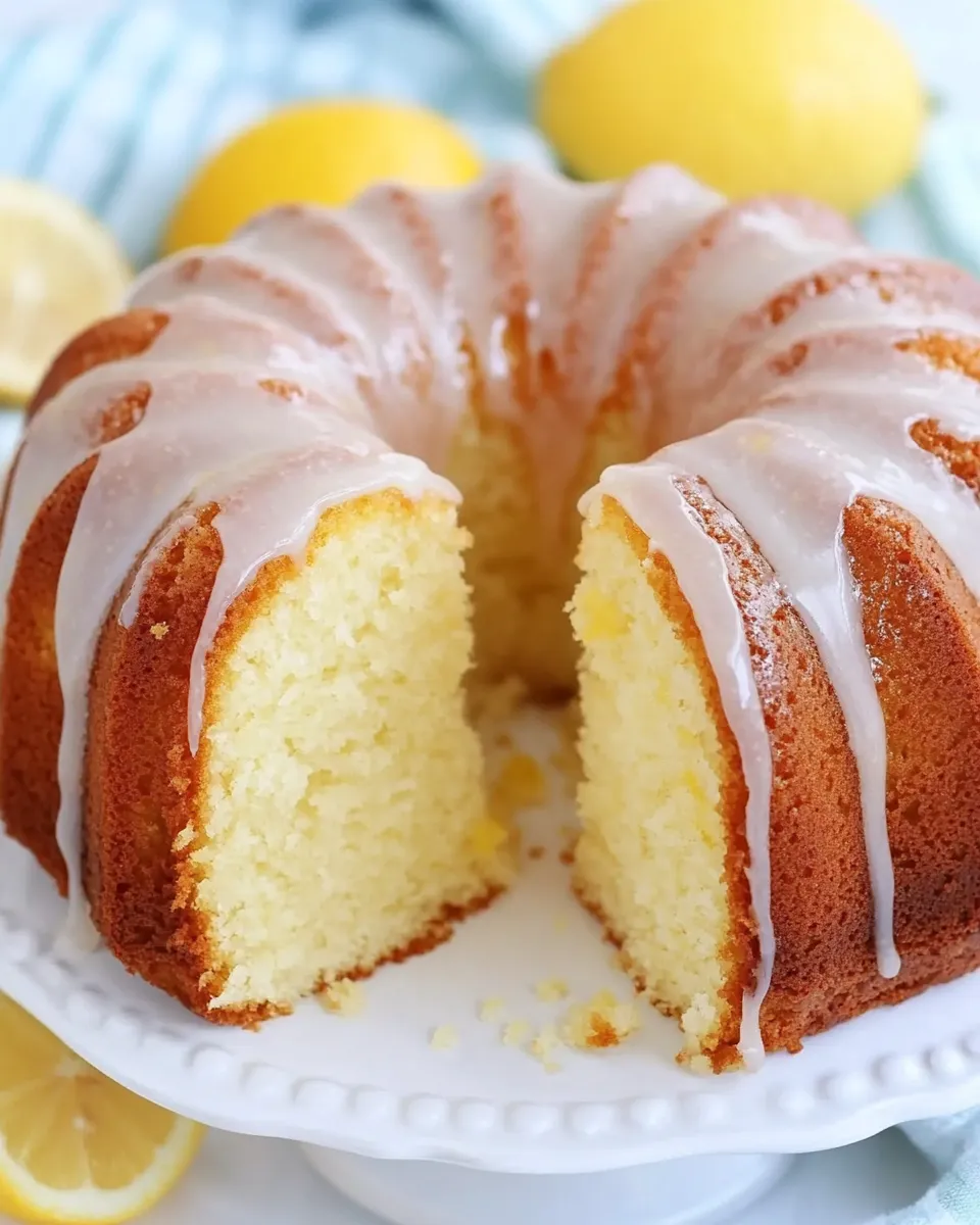Delicious Lemon Pound Cake with Lemon Glaze shot