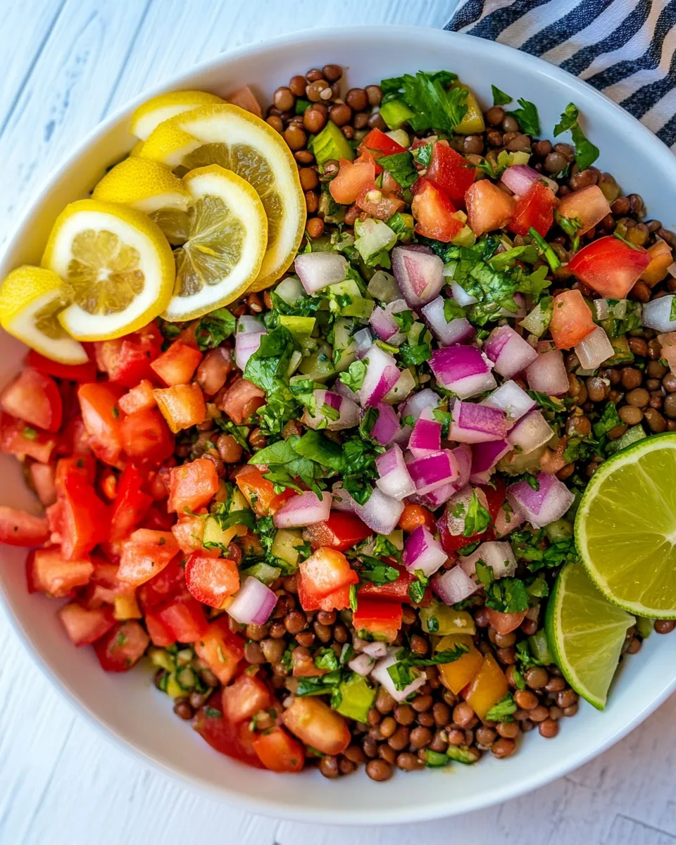 Delicious Lentil Tabbouleh shot