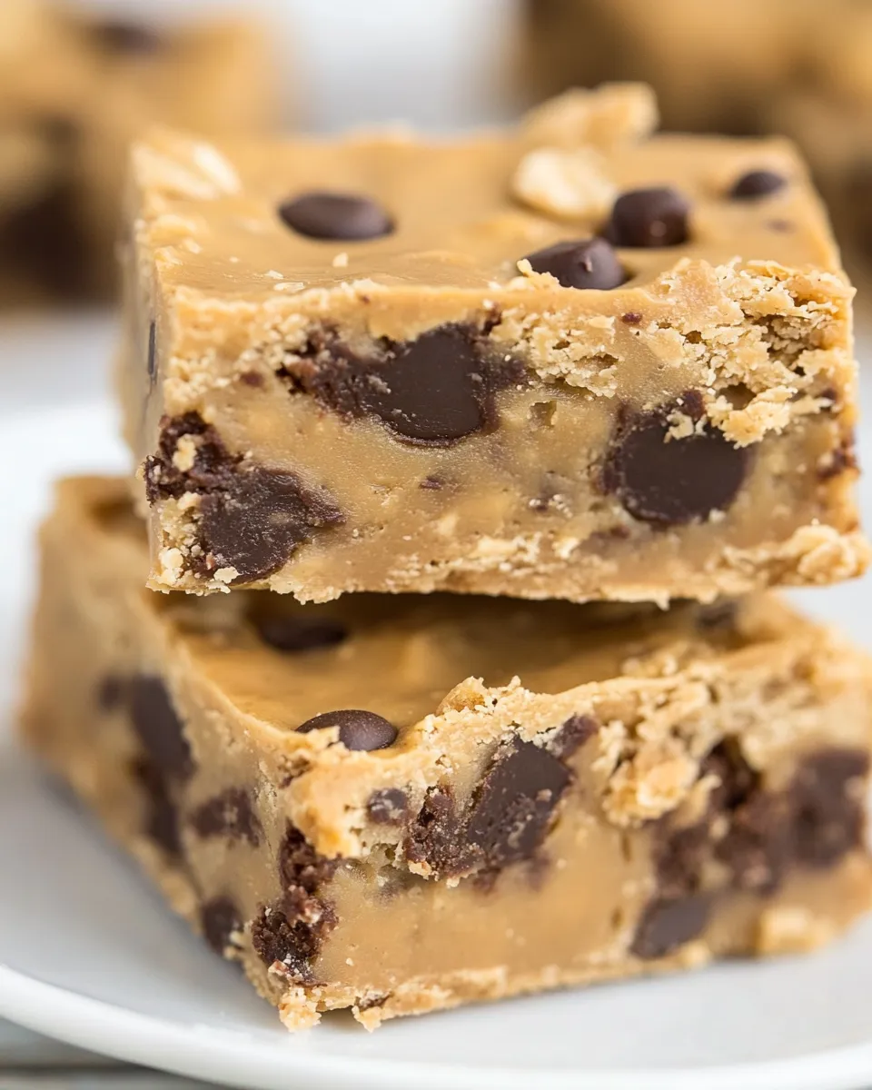 Delicious Lighter Peanut Butter Bars food shot