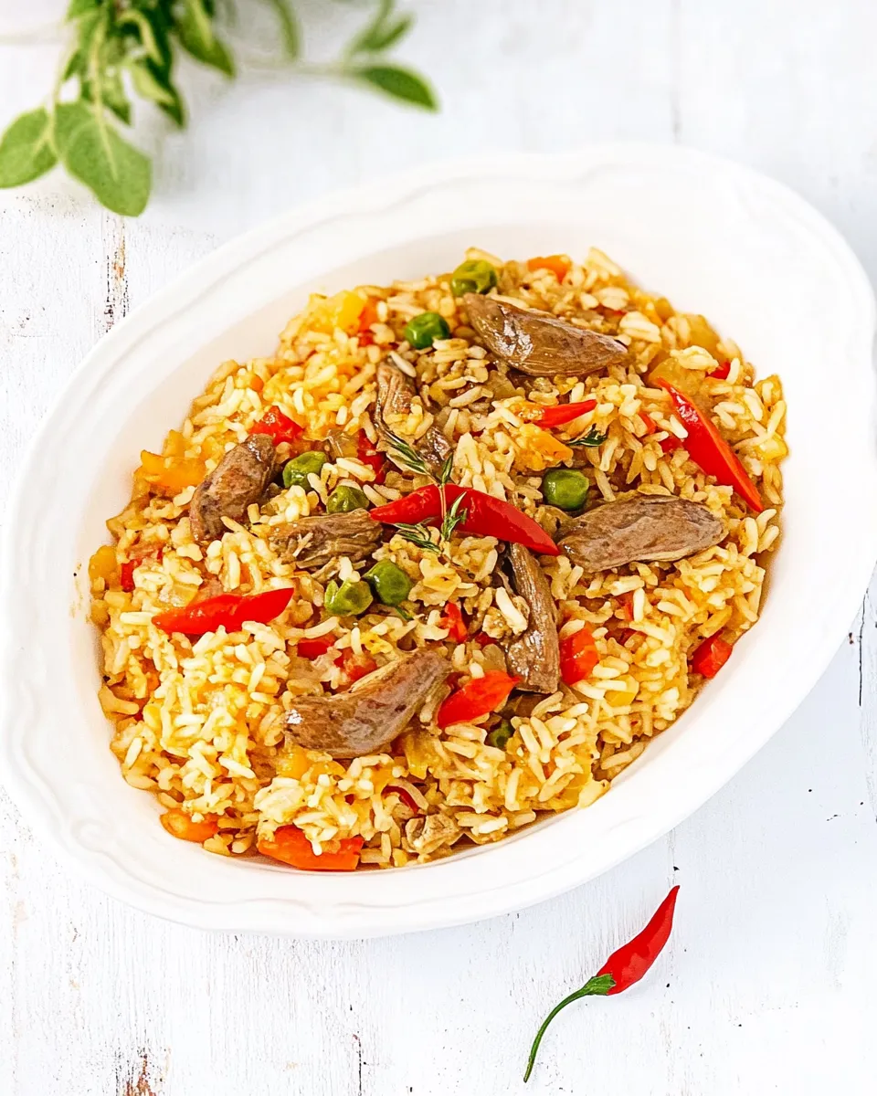 Homemade Locrio de Molleja de Pollo (Rice and Chicken Gizzards) photo