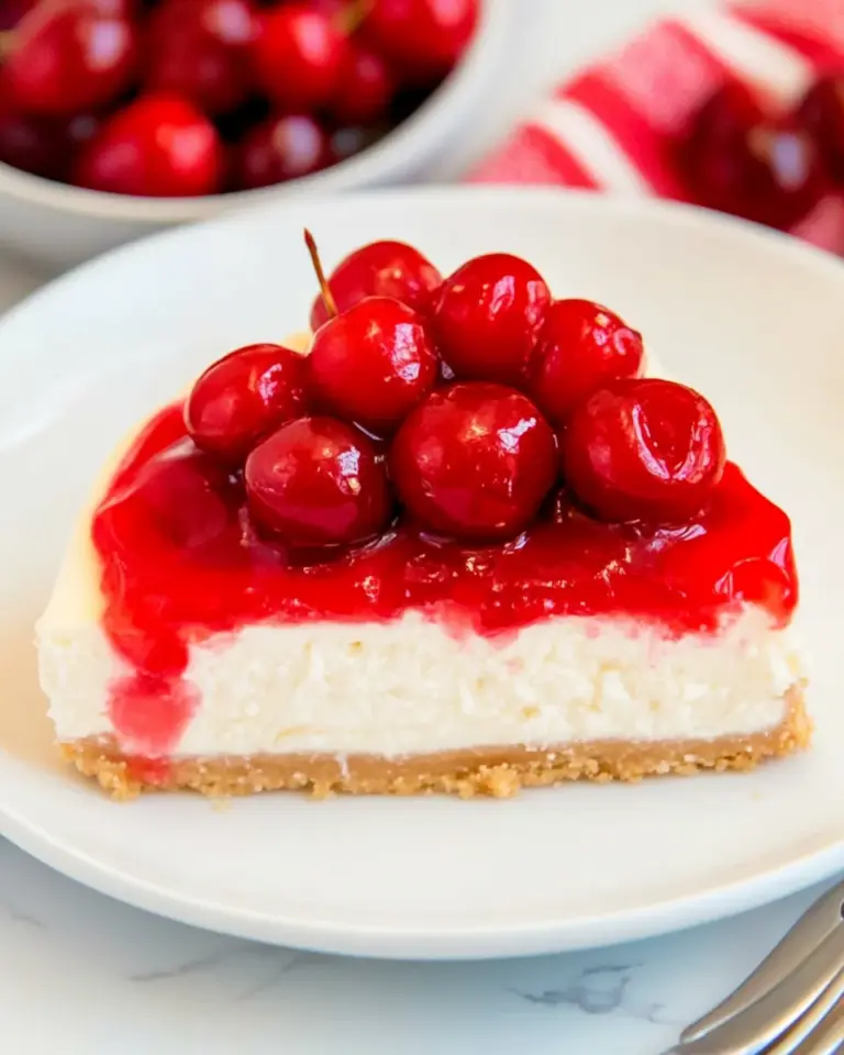 Homemade Low-Carb Cheesecake with Cherry Topping photo