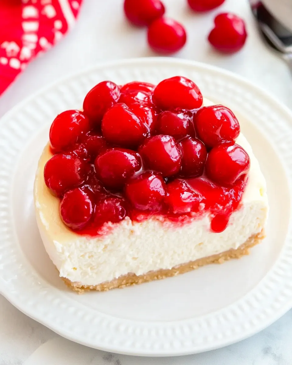 Delicious Low-Carb Cheesecake with Cherry Topping image