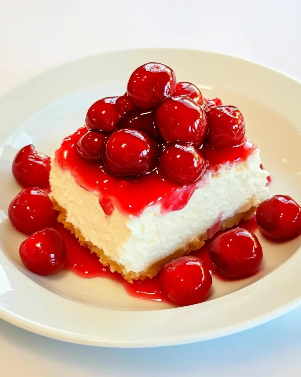 Healthy Low-Carb Cheesecake with Cherry Topping dish photo