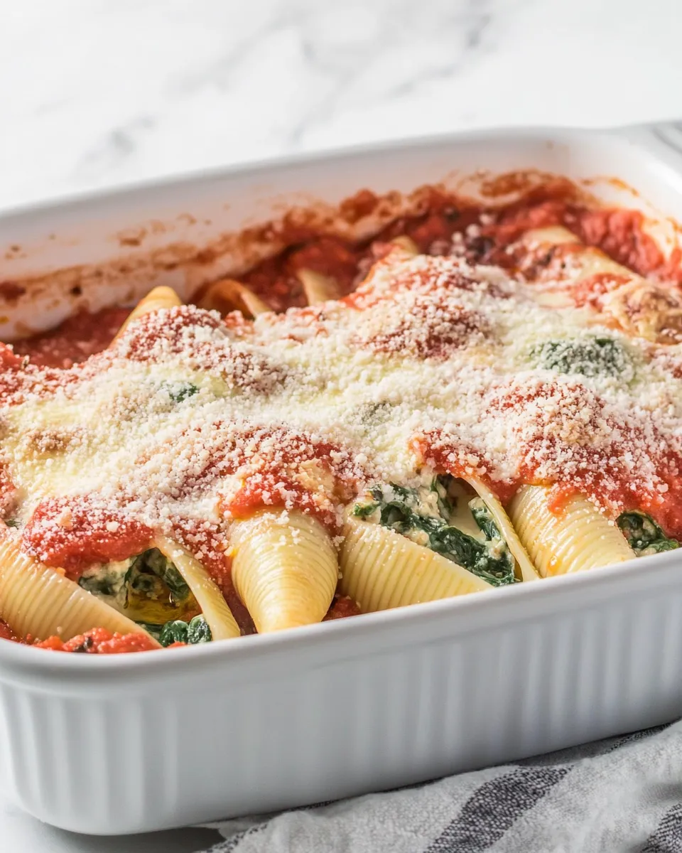 Delicious Low Fat Stuffed Shells shot