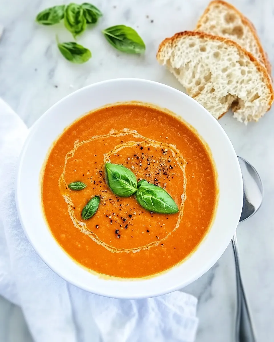 Classic Luscious Carrot Tomato Basil Soup image