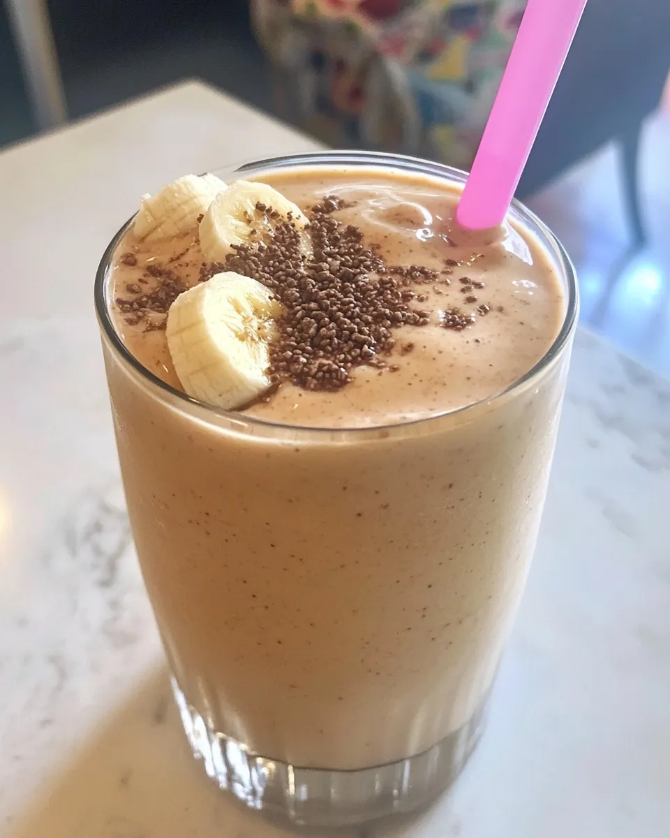 Delicious Macro Friendly PB Banana Milkshake shot