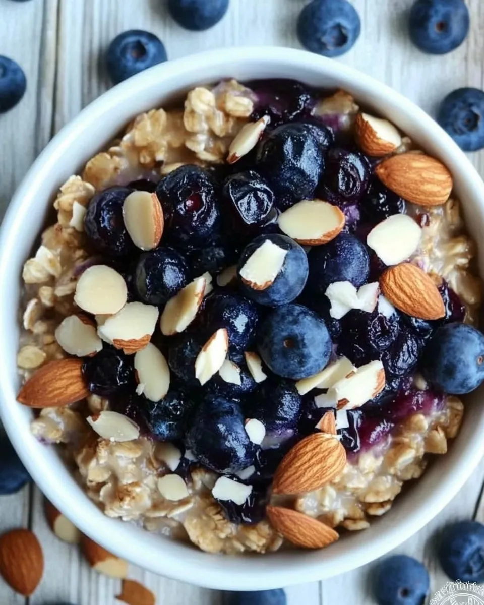 Delicious Maple Roasted Blueberry Almond Oatmeal image