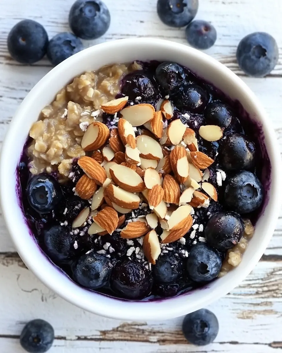 Quick Maple Roasted Blueberry Almond Oatmeal recipe photo