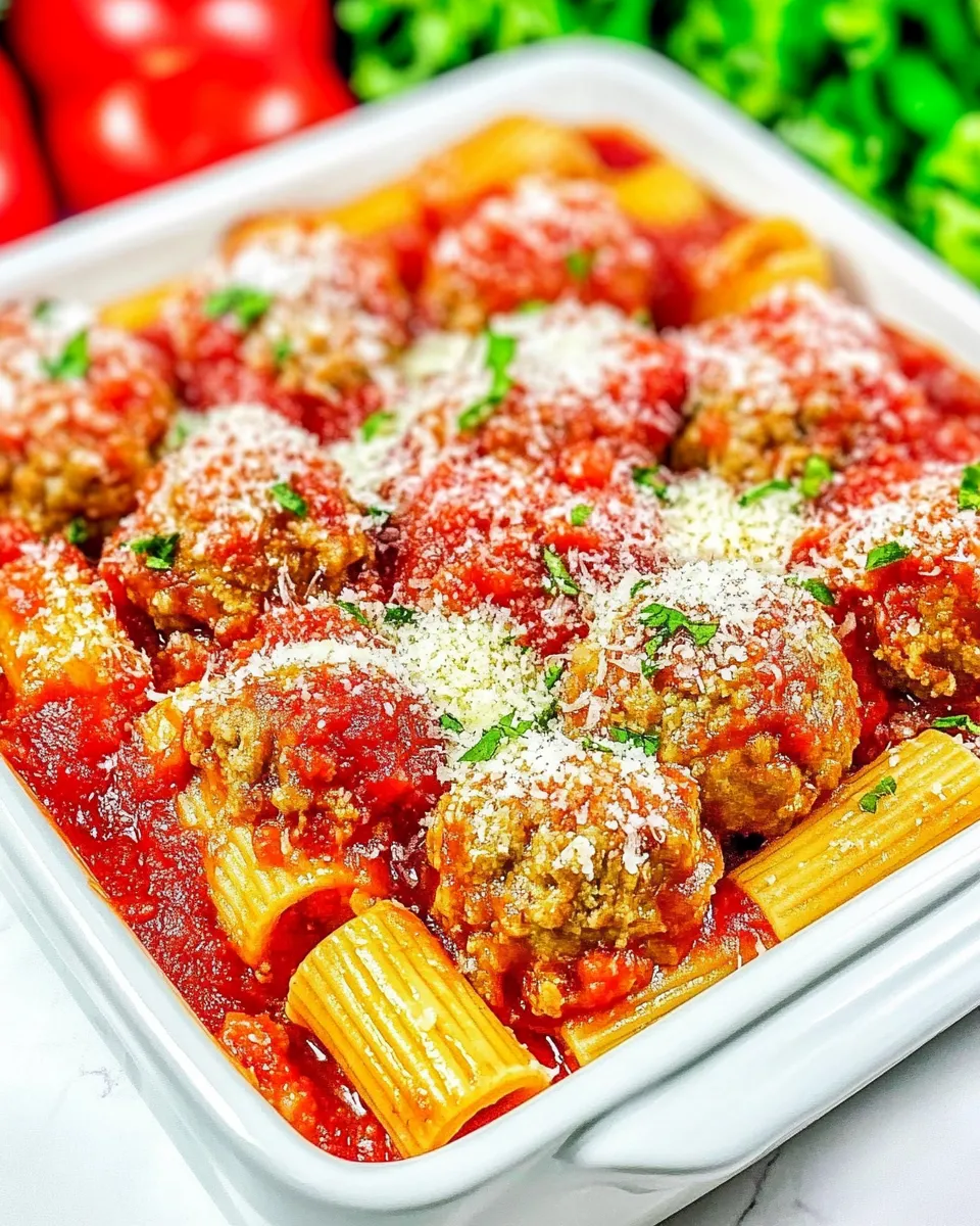 Delicious Meatball Rigatoni shot