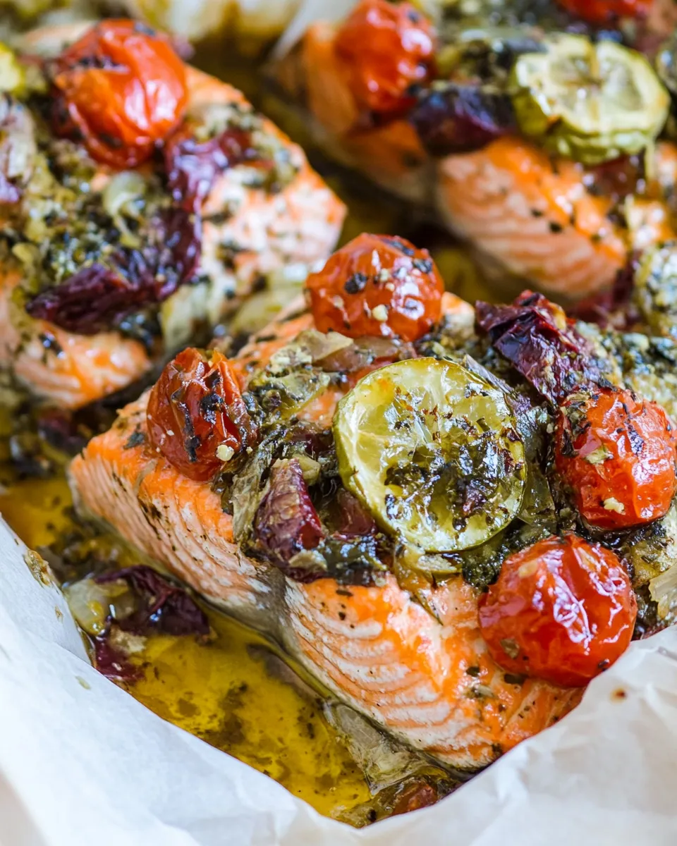 Easy Mediterranean Salmon in Parchment Paper photo