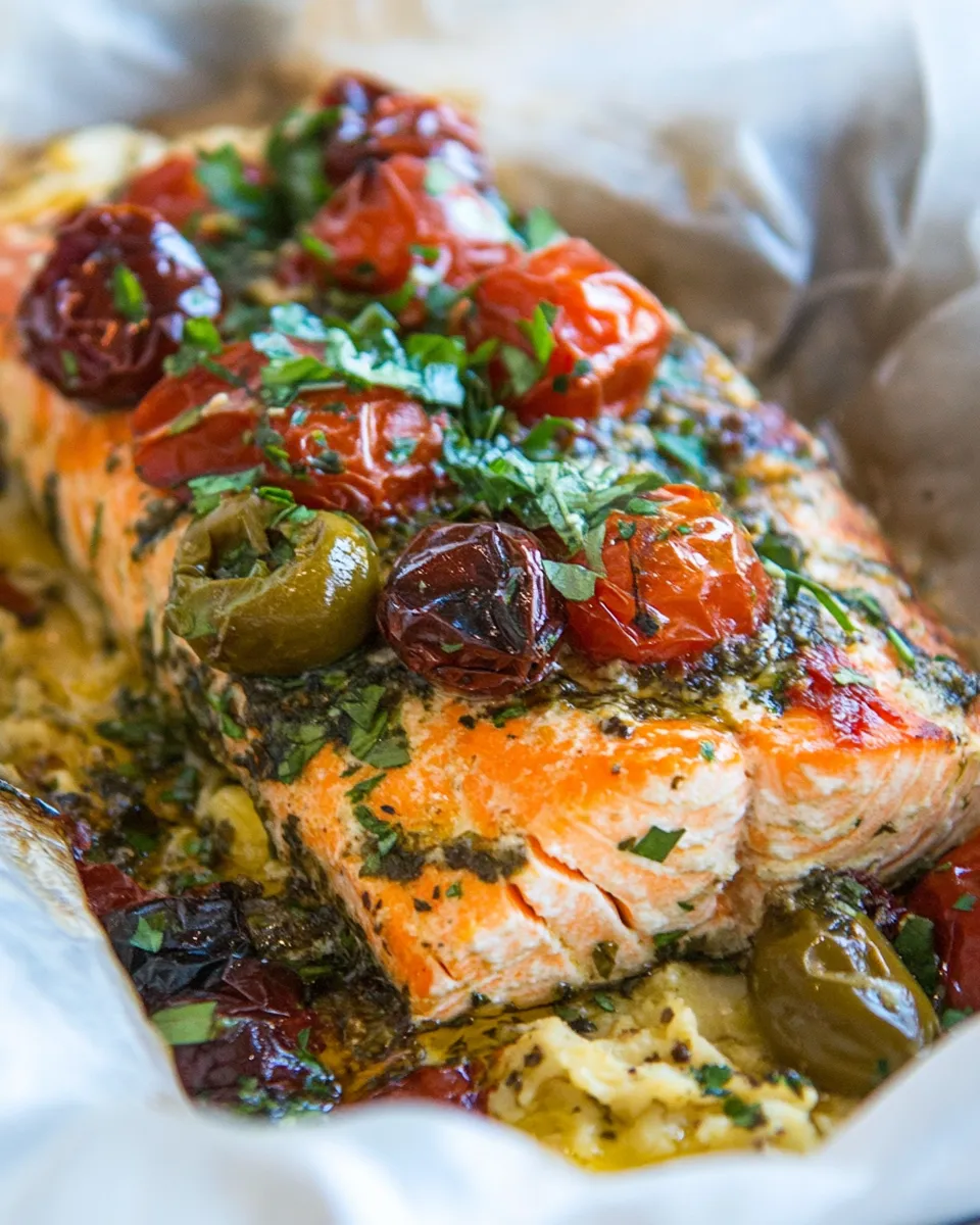 Delicious Mediterranean Salmon in Parchment Paper image