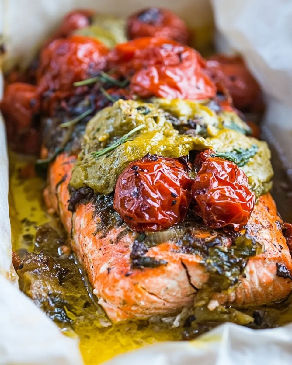 Healthy Mediterranean Salmon in Parchment Paper recipe photo