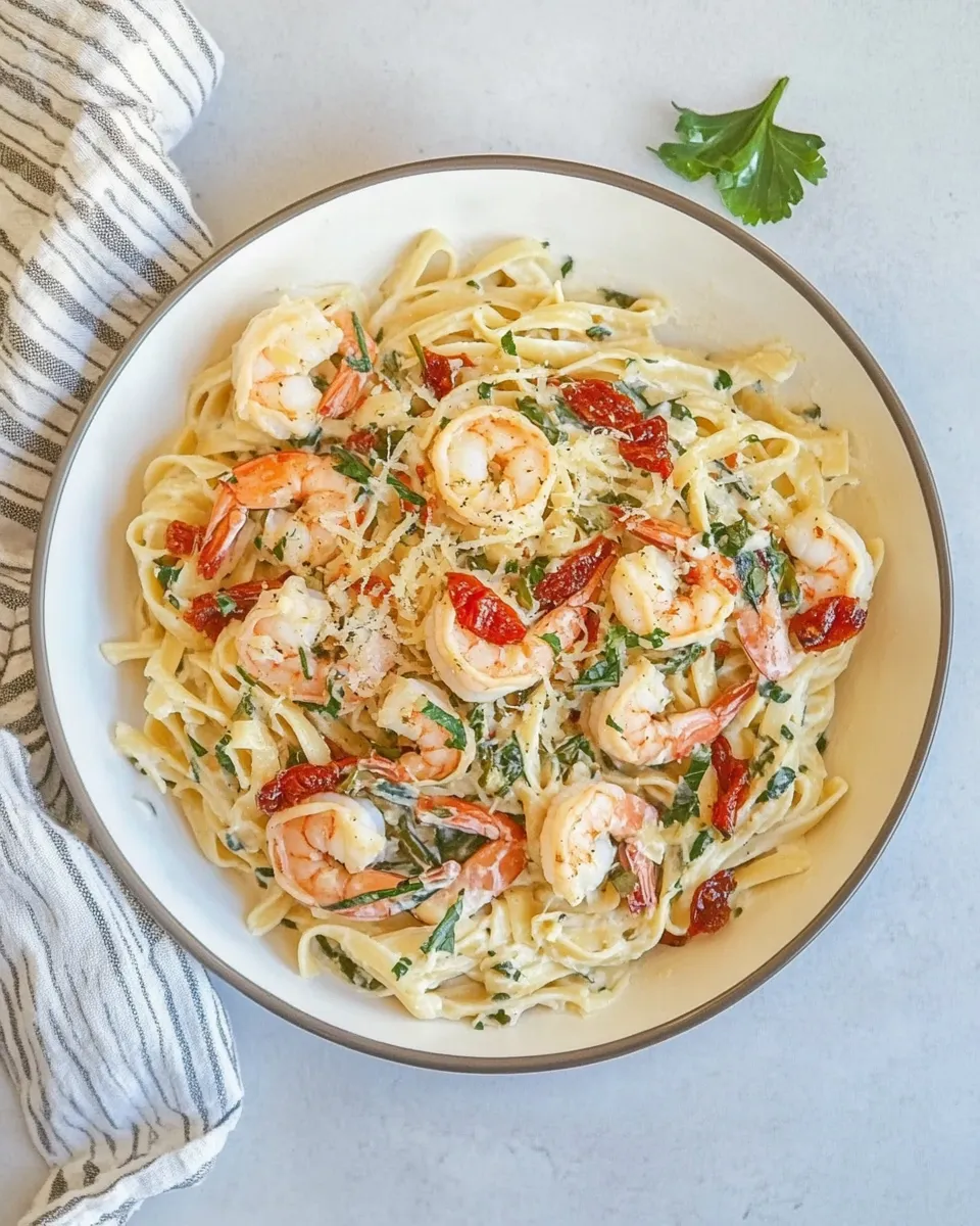 Healthy Mediterranean Shrimp Pasta (Gluten-Free, Dairy-Free) dish photo