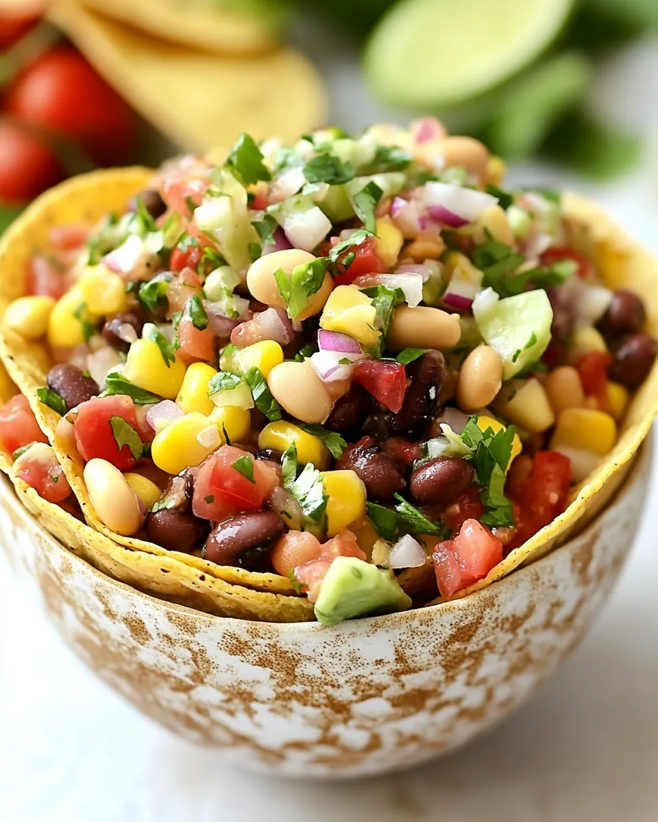 Easy Mexican Taco Bowls with Mixed Bean Salsa image