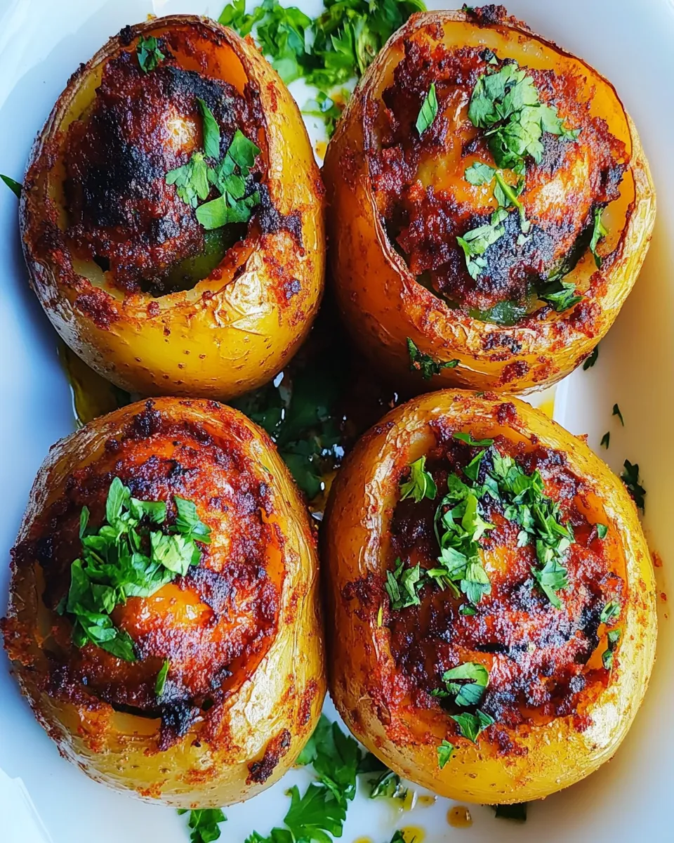 Homemade Middle Eastern Stuffed Potatoes (Batata Mahshi) recipe photo