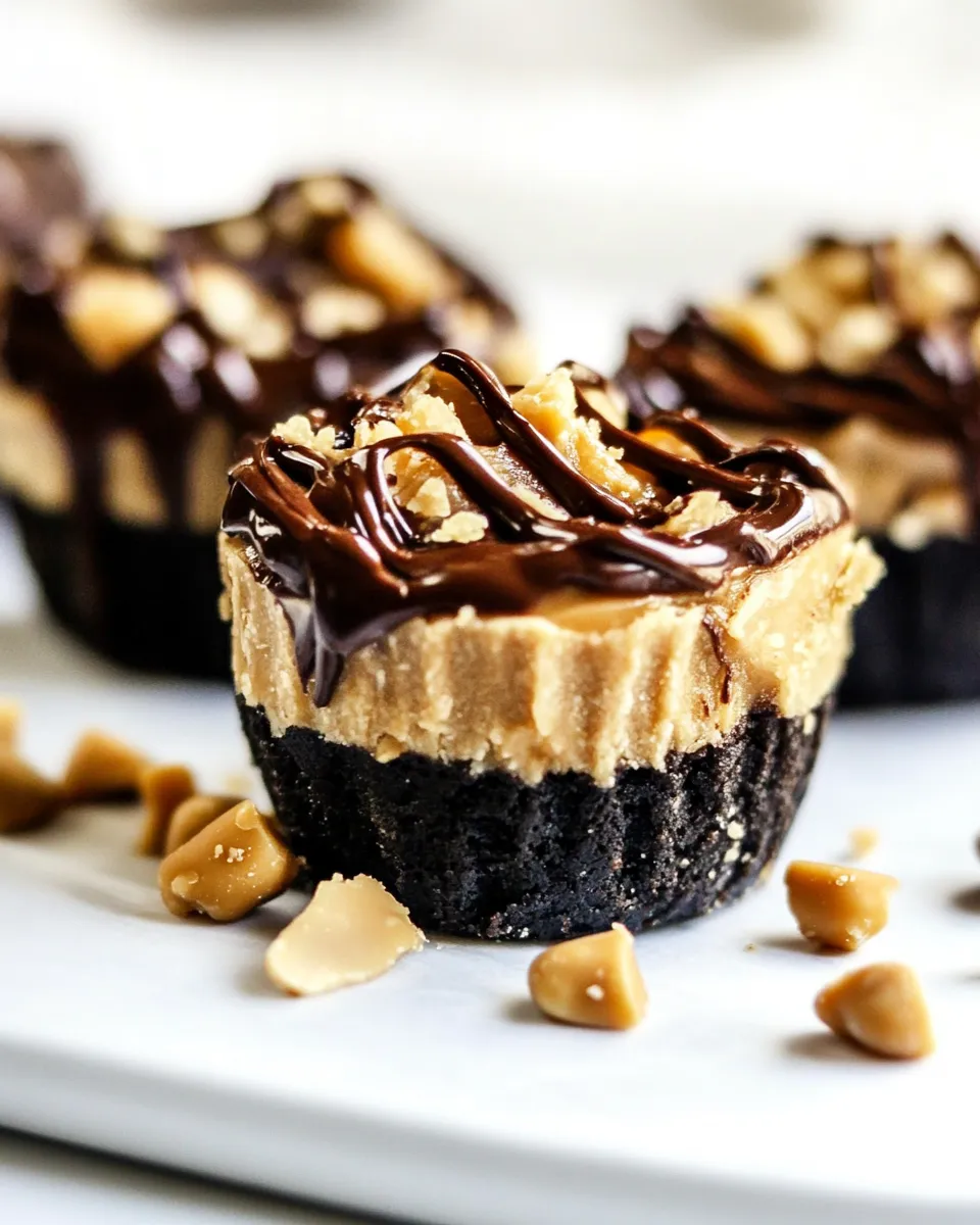 Delicious Mini Chocolate Peanut Butter Pies shot