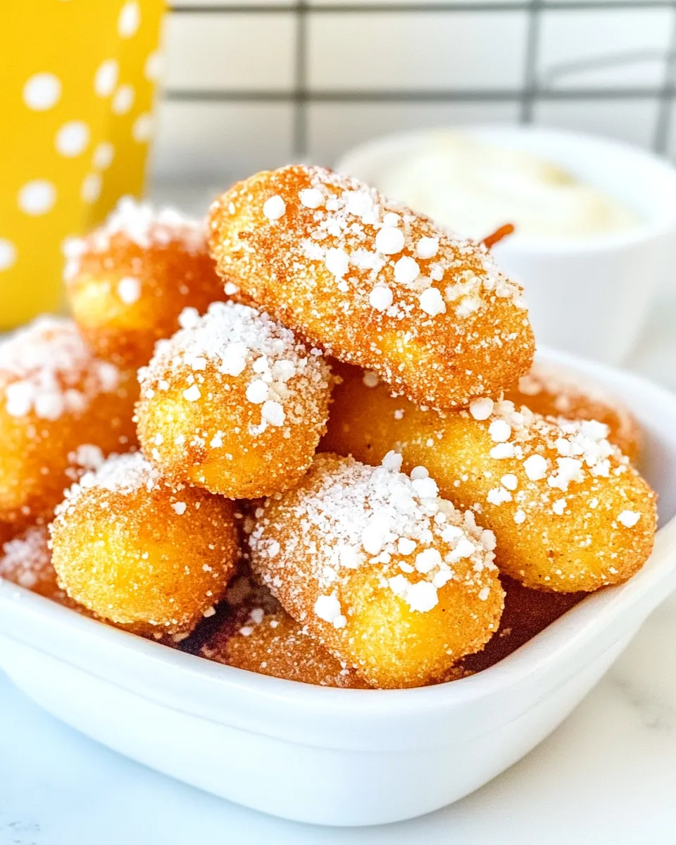 Delicious Mini Corn Dogs (Funnel Cake Dogs) shot
