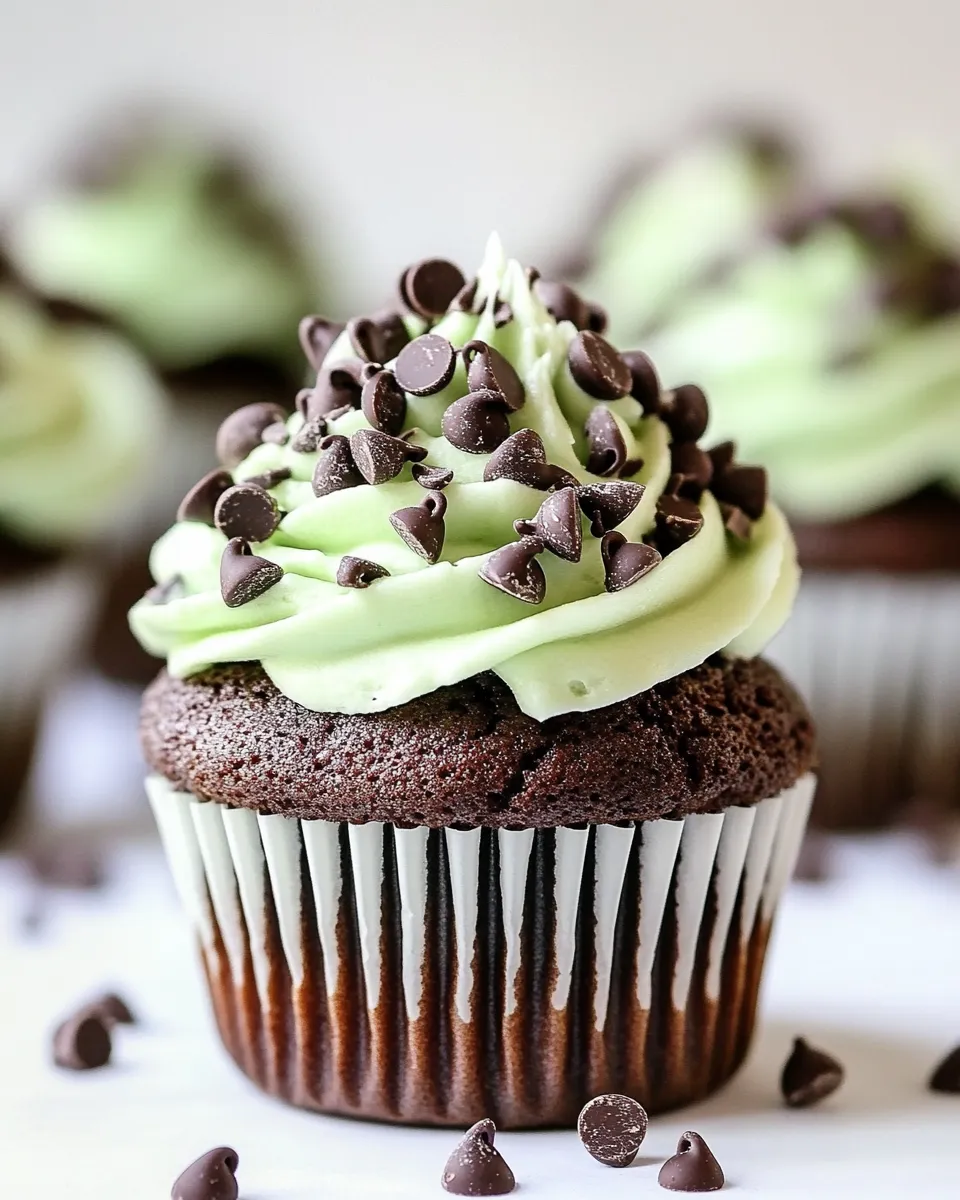 Classic Mint Chocolate Chip Cupcakes image