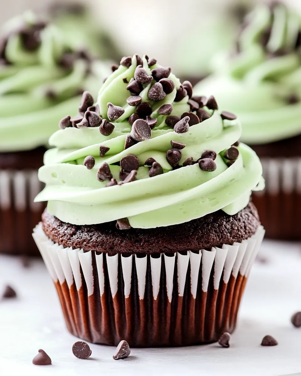 Easy Mint Chocolate Chip Cupcakes recipe photo
