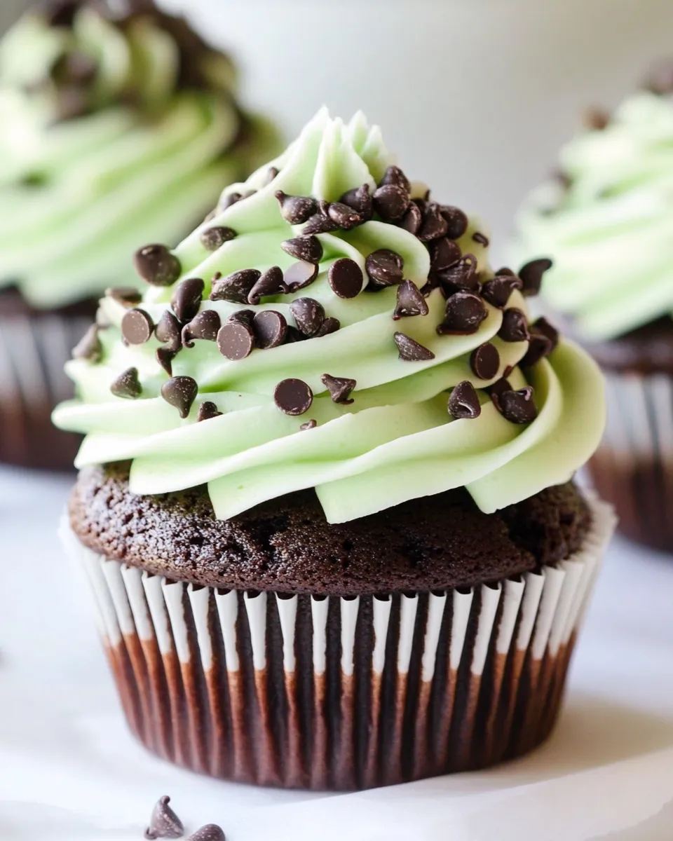 Delicious Mint Chocolate Chip Cupcakes shot