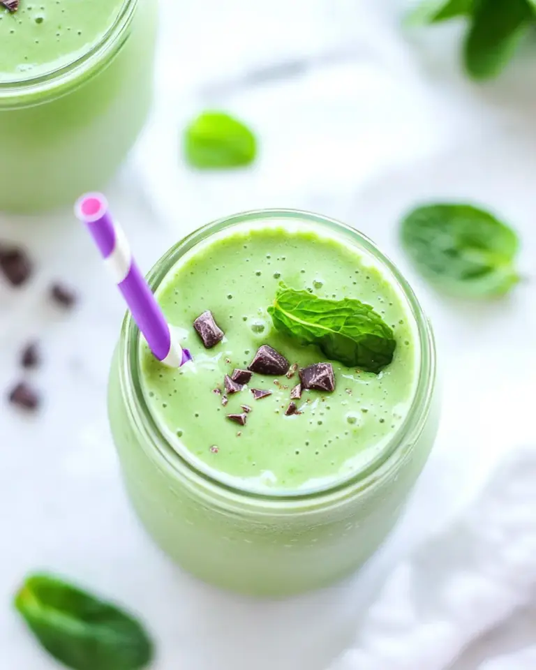 Homemade Mint Chocolate Green Smoothie Recipe photo