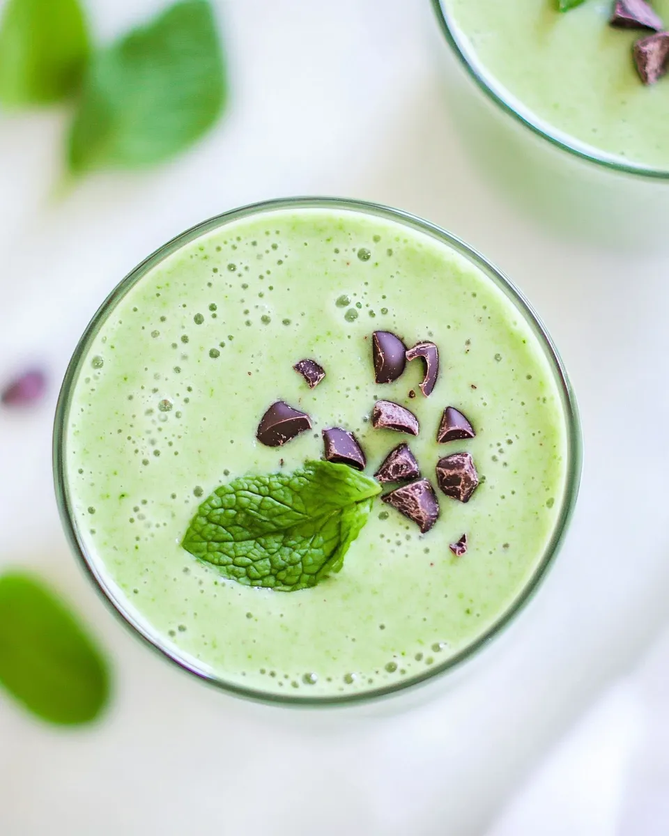 Easy Mint Chocolate Green Smoothie Recipe shot