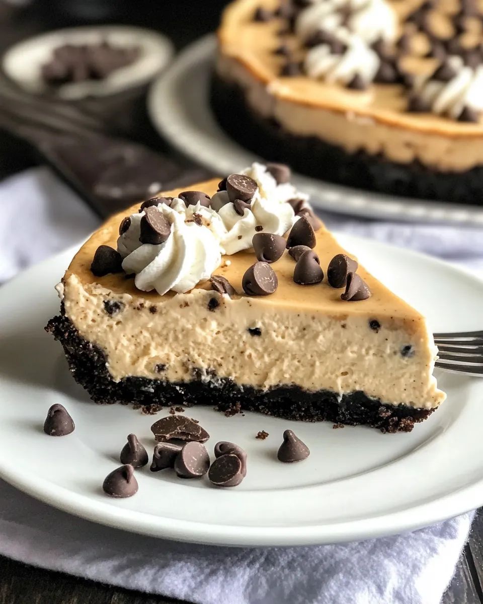 Delicious Mocha Cheesecake with Chocolate Chips shot