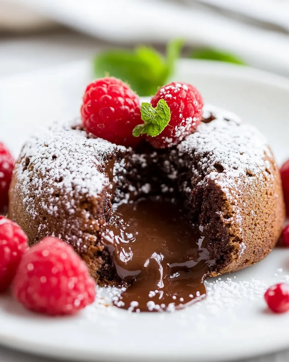 Delicious Molten Chocolate Lava Cakes shot