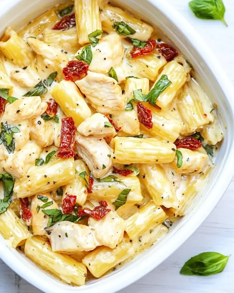 Easy Mozzarella Chicken Pasta with Sun Dried Tomatoes photo