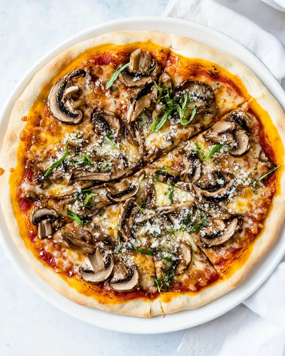 Delicious Mushroom Pizza shot