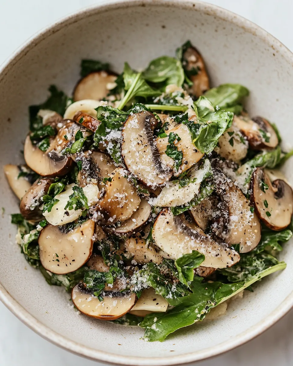 Delicious Mushroom Salad shot