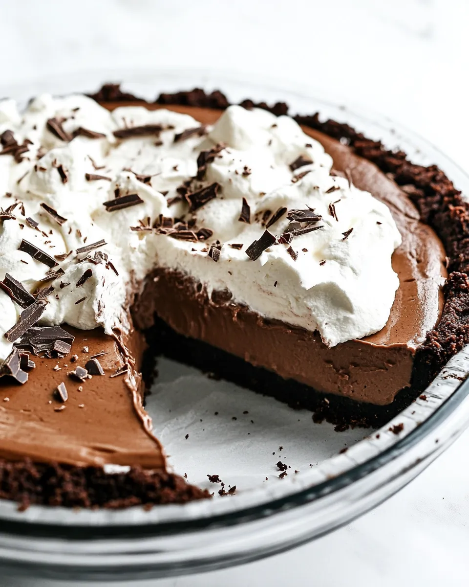 Delicious No-Bake Chocolate Pie shot