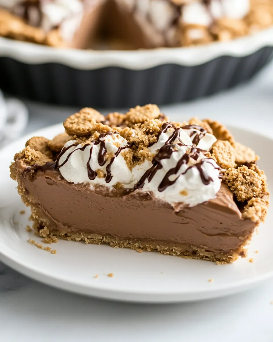Delicious No-Bake Nutter Butter Nutella Pie shot