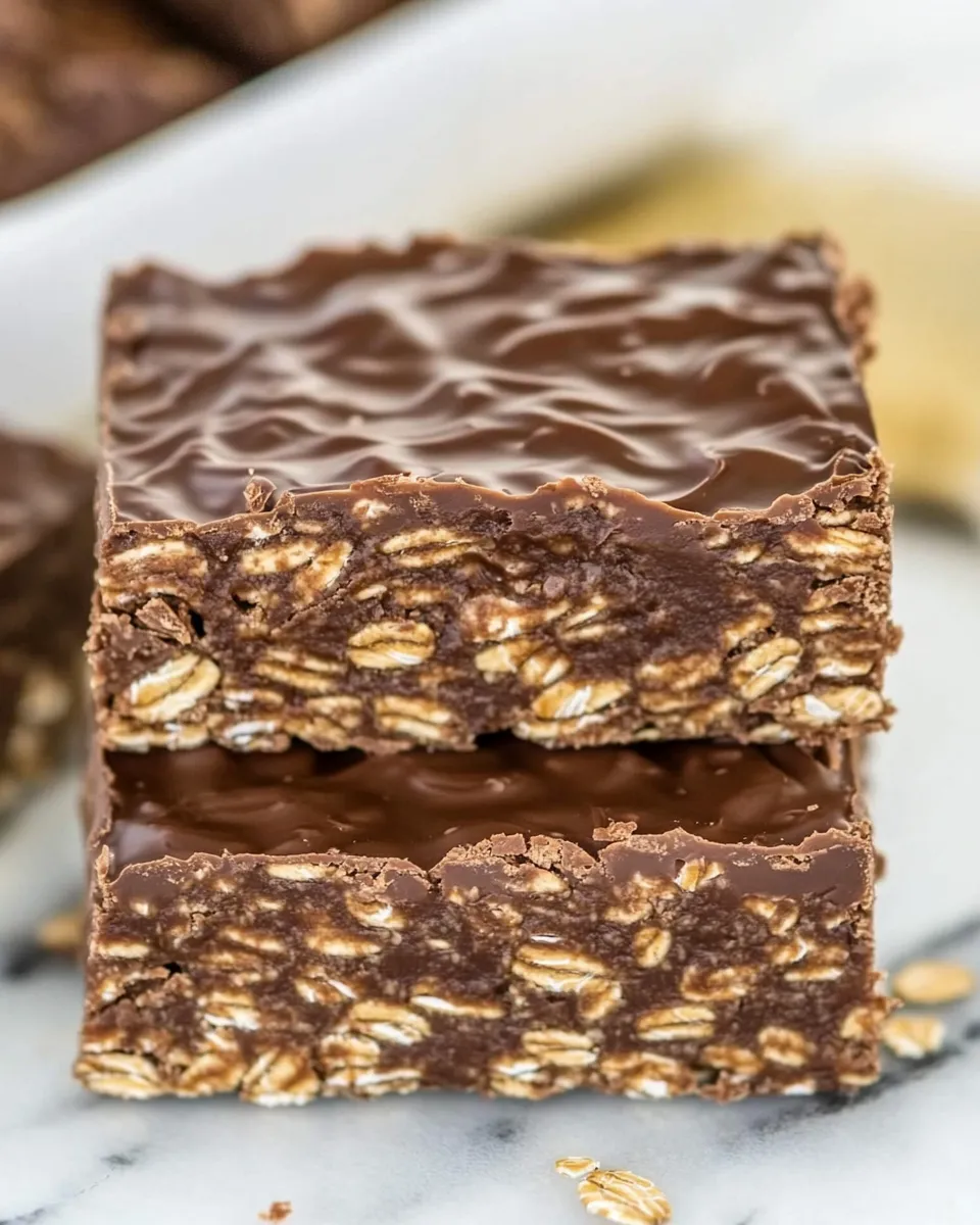 Classic No Bake Chocolate Oat Bars image