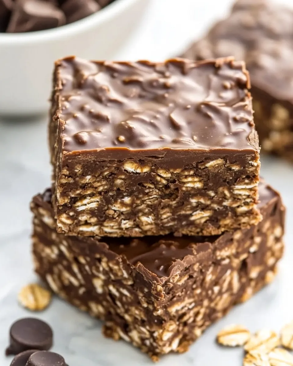 Easy No Bake Chocolate Oat Bars recipe photo
