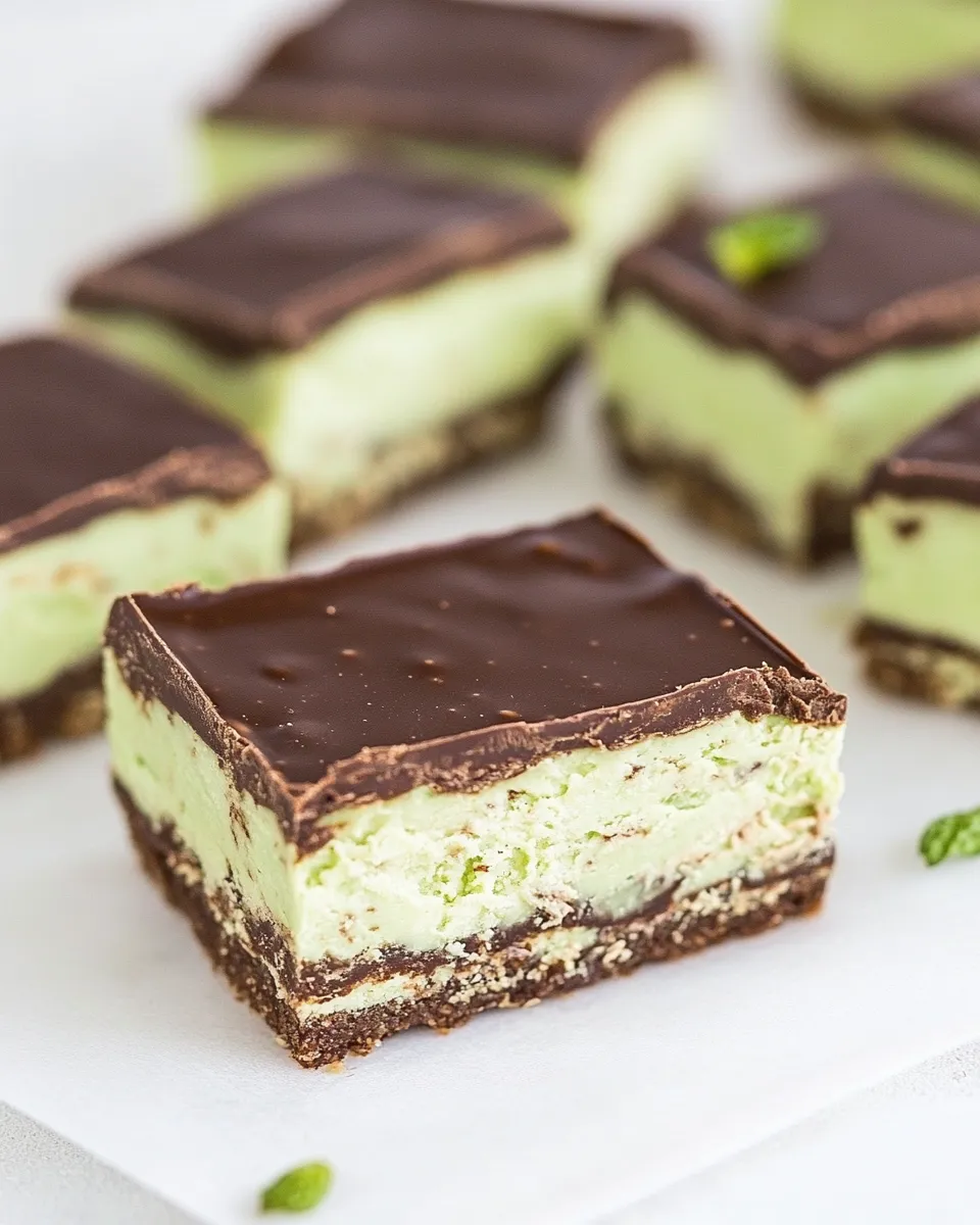 Homemade No Bake Mint Chocolate Bars recipe photo